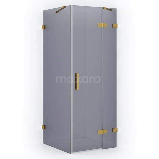 Diamond Shower enclosure | 80x80 cm Gold Smoke glass Pivot door Square CDB223508421GG