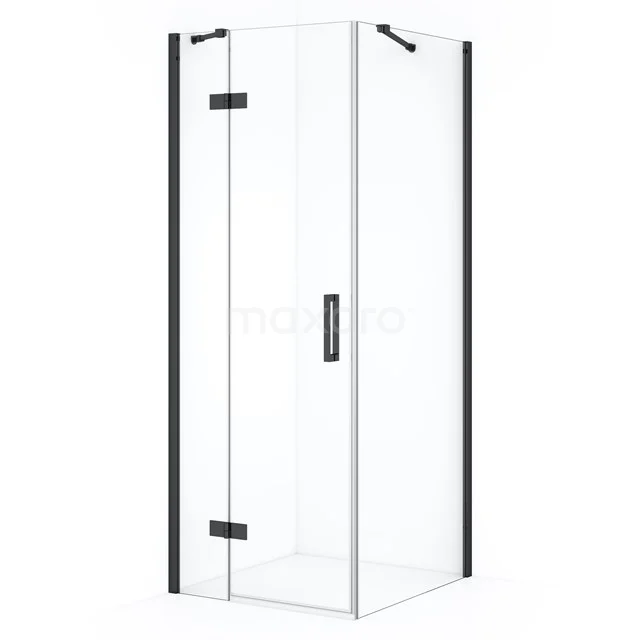 Diamond Shower enclosure | 80x80 cm Black chrome Clear glass Pivot door Square CDB213508410BCN