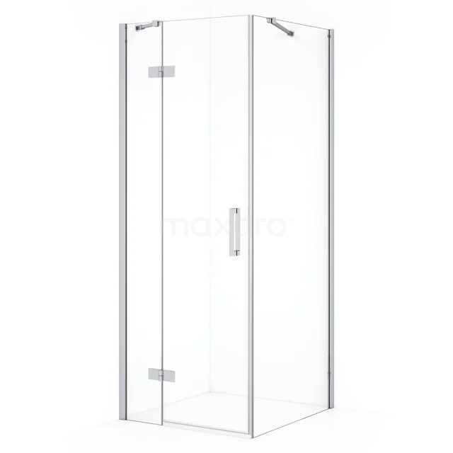 Diamond Shower enclosure | 80x80 cm Chrome Clear glass Pivot door Square CDB213508410C