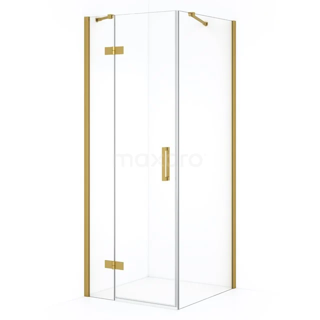 Diamond Shower enclosure | 80x80 cm Gold Clear glass Pivot door Square CDB213508410GGN