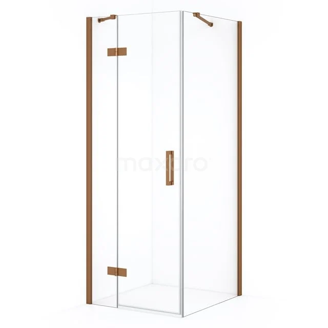 Diamond Shower cabin | 90x70 cm Copper Clear glass Pivot door Rectangle CDB213607410KP