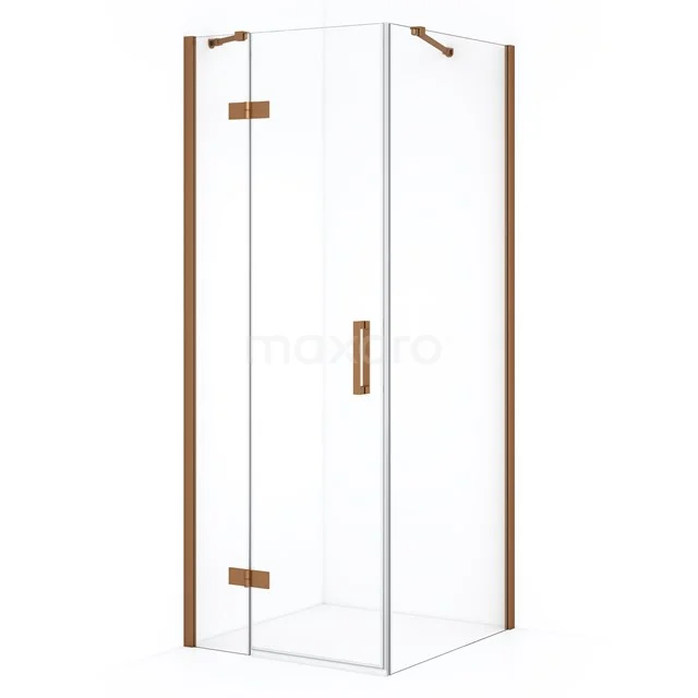 Diamond Shower enclosure | 80x70 cm Copper Clear glass Pivot door Rectangle CDB213507410KP