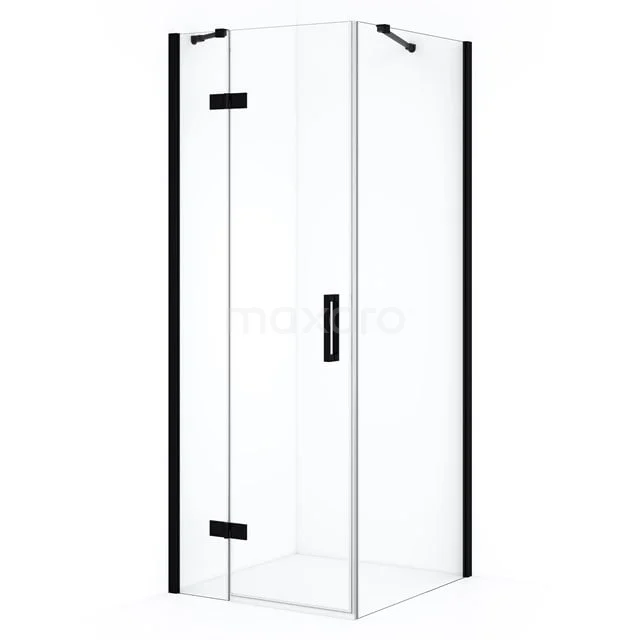 Diamond Shower cabin | 80x80 cm Matte black Clear glass Pivot door Square CDB213508410MB
