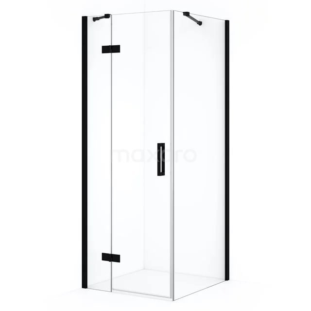 Diamond Shower enclosure | 80x70 cm Matte black Clear glass Pivot door Rectangle CDB213507410MB