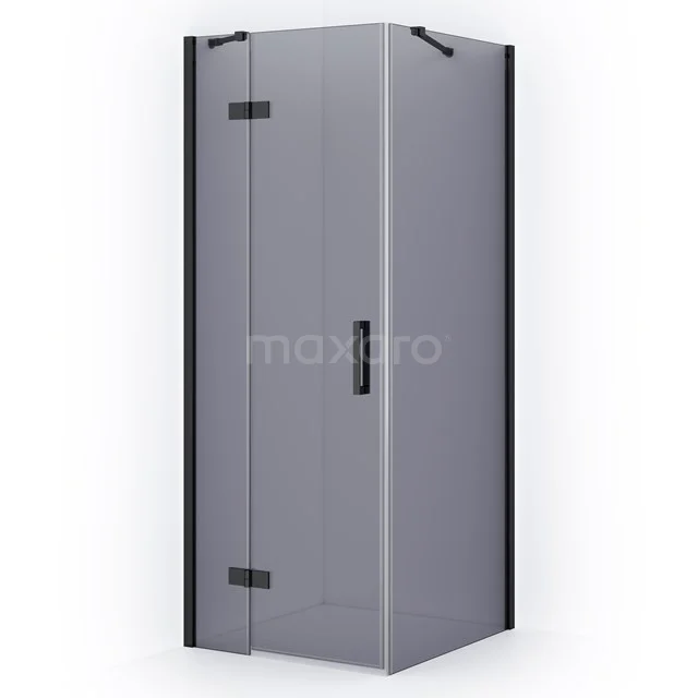 Diamond Shower enclosure | 90x80 cm Black chrome Smoke glass Pivot door Rectangle CDB213608411BCN