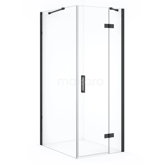 Diamond Douchecabine | 100x80 cm Zwart chroom Helder glas Draaideur Rechthoek CDB223510410BCN