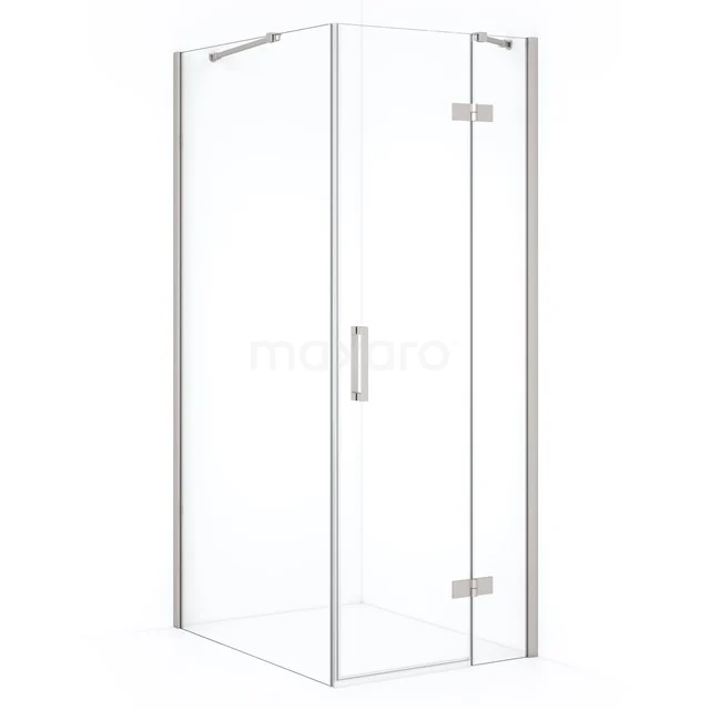 Diamond Douchecabine | 100x80 cm Rvs Helder glas Draaideur Rechthoek CDB223510410BR