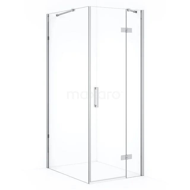 Diamond Douchecabine | 100x80 cm Chroom Helder glas Draaideur Rechthoek CDB223510410C