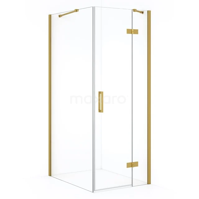 Diamond Douchecabine | 100x80 cm Goud Helder glas Draaideur Rechthoek CDB223510410GGN