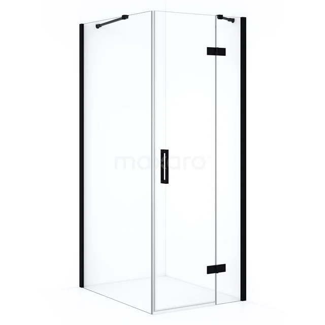 Diamond Shower enclosure | 100x90 cm Matte black Clear glass Pivot door Rectangle CDB223610410MB