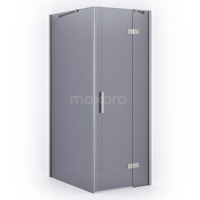 Diamond Shower cabin | 90x80 cm Stainless steel Smoke glass Pivot door Rectangle CDB223509411BR