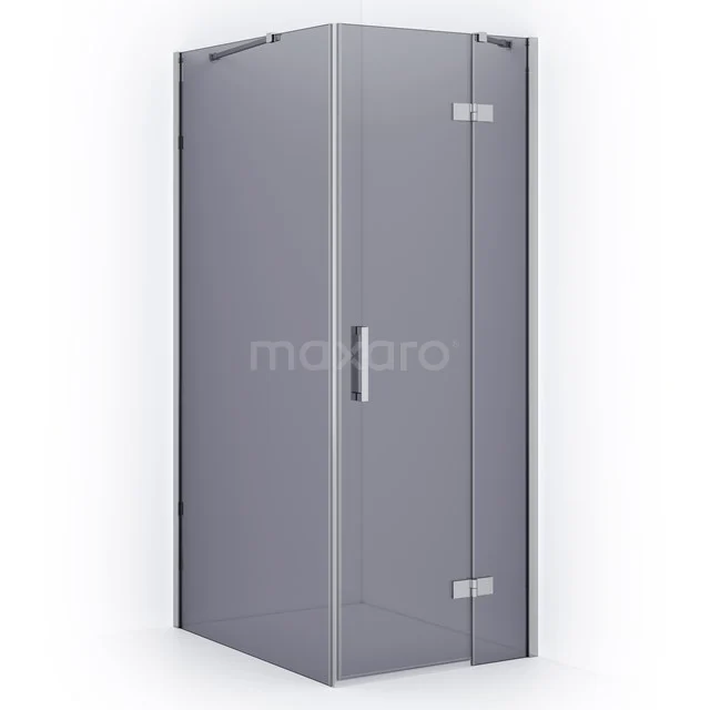 Diamond Shower enclosure | 90x90 cm Chrome Smoke glass Pivot door Square CDB223609411C