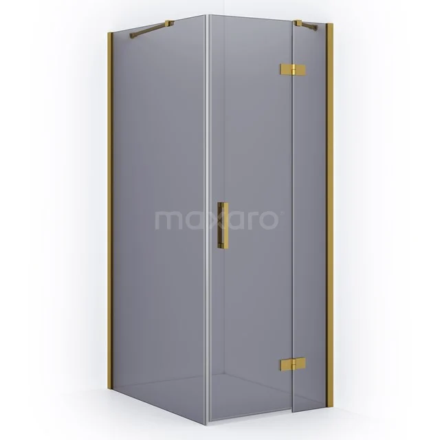 Diamond Shower enclosure | 90x90 cm Gold Smoke glass Pivot door Square CDB223609411GGN
