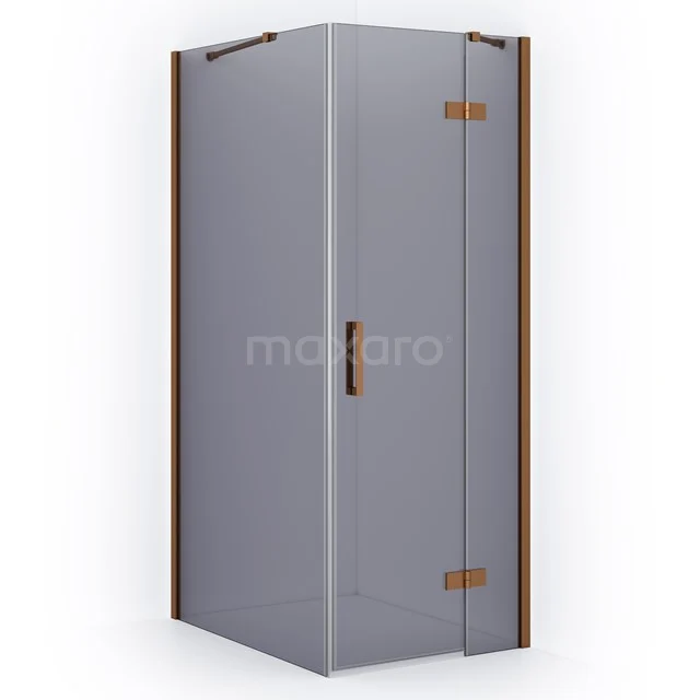 Diamond Shower enclosure | 90x90 cm Copper Smoke glass Pivot door Square CDB223609411KP