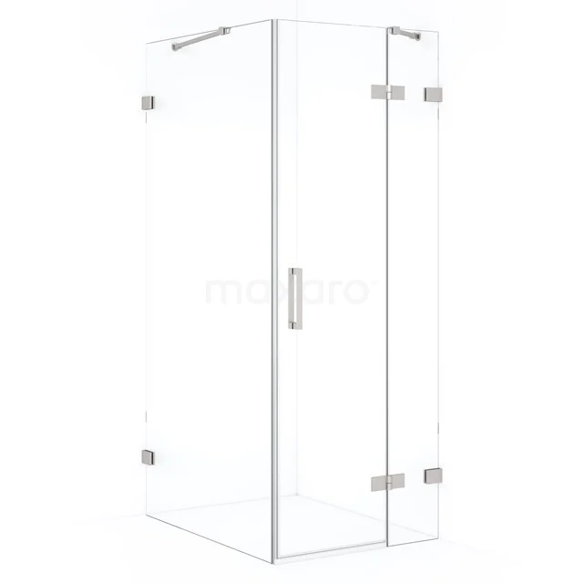 Diamond Douchecabine | 100x80 cm Rvs Helder glas Draaideur Rechthoek CDB223510420BR