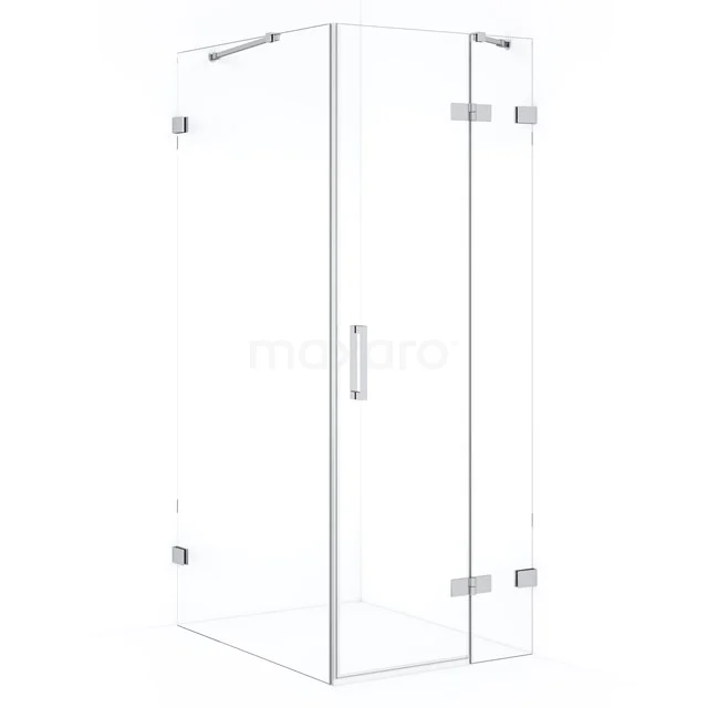 Diamond Shower enclosure | 90x90 cm Chrome Clear glass Pivot door Square CDB223609420C