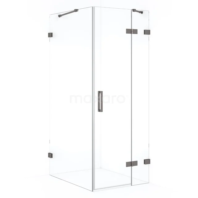 Diamond Douchecabine | 100x80 cm Zwart metaal Helder glas Draaideur Rechthoek CDB223510420ZM