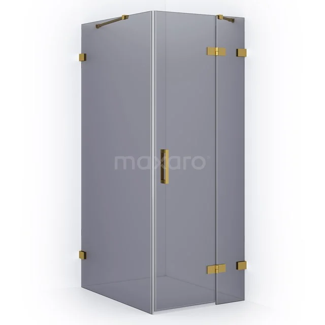 Diamond Shower enclosure | 90x90 cm Gold Smoke glass Pivot door Square CDB223609421GG