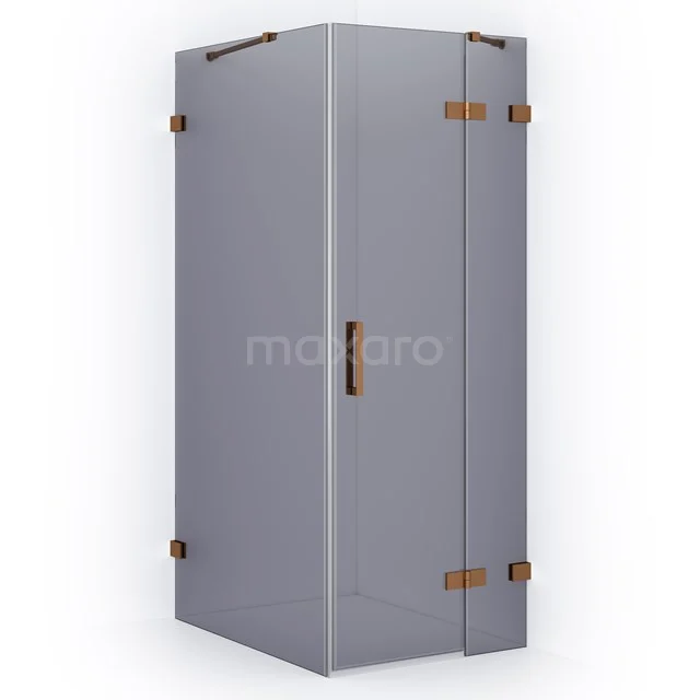 Diamond Shower enclosure | 100x90 cm Copper Smoke glass Pivot door Rectangle CDB223610421KP