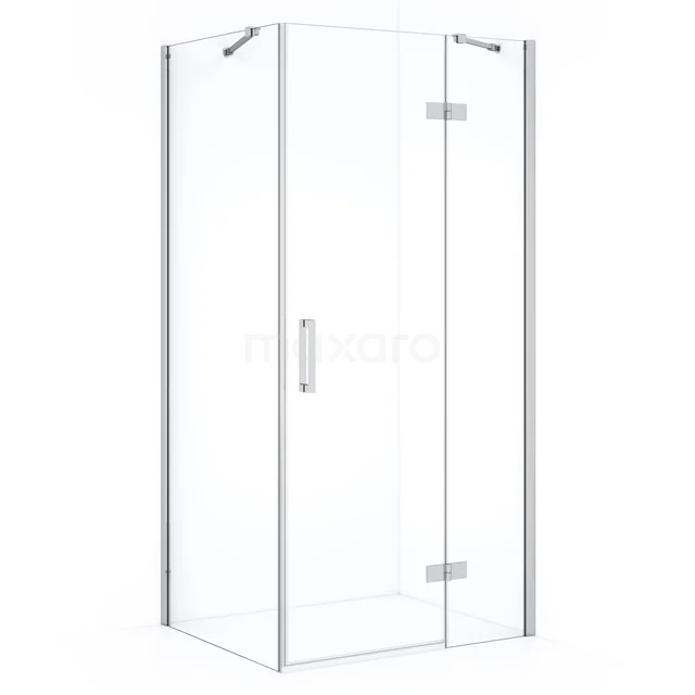 Diamond Douchecabine | 100x80 cm Chroom Helder glas Draaideur Rechthoek CDB224608410C