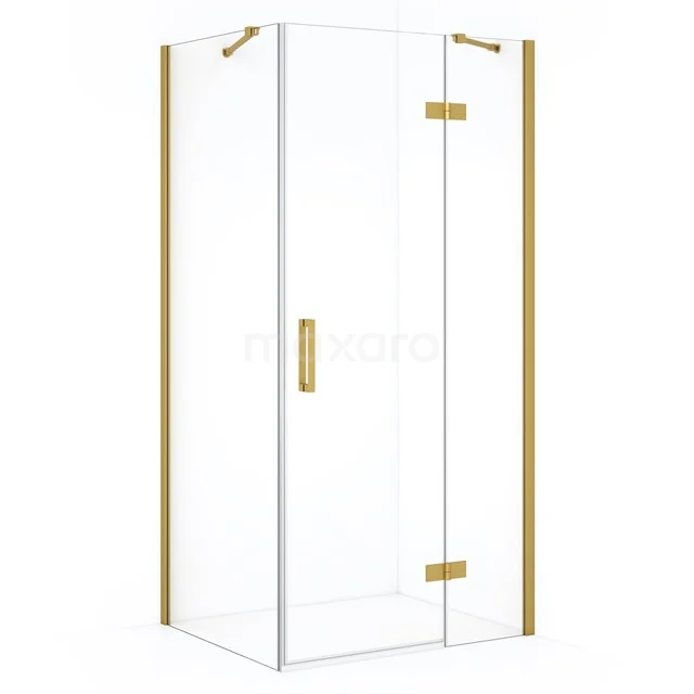 Diamond Douchecabine | 100x70 cm Goud Helder glas Draaideur Rechthoek CDB224607410GGN