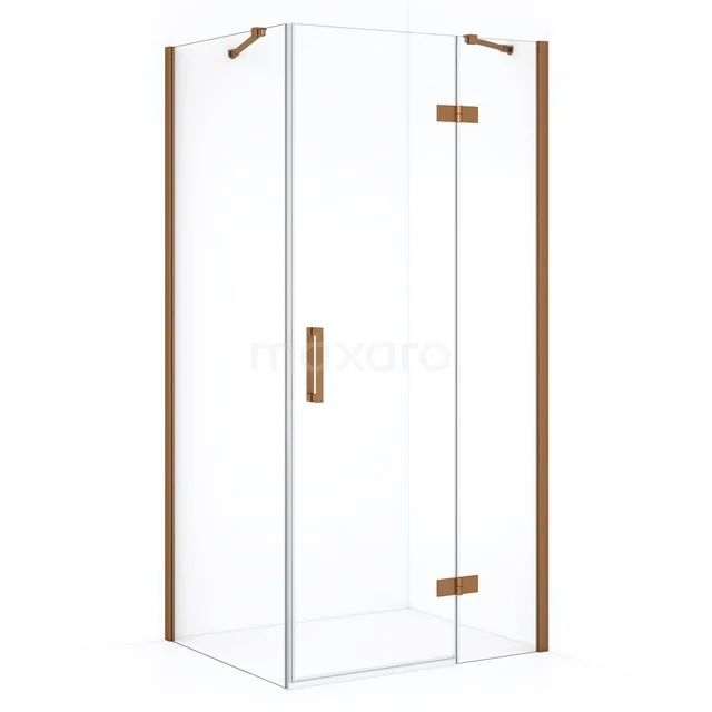 Diamond Shower enclosure | 120x80 cm Copper Clear glass Pivot door Rectangle CDB226608410KP