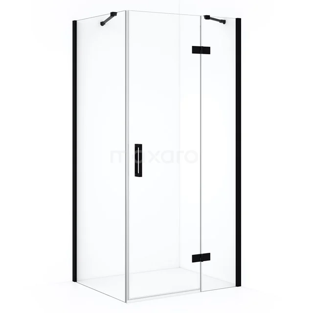 Diamond Shower enclosure | 120x80 cm Matte black Clear glass Pivot door Rectangle CDB226608410MB
