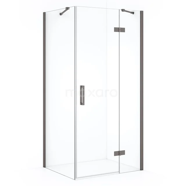 Diamond Shower cabin | 110x80 cm Black metal Clear glass Pivot door Rectangle CDB226508410ZMN