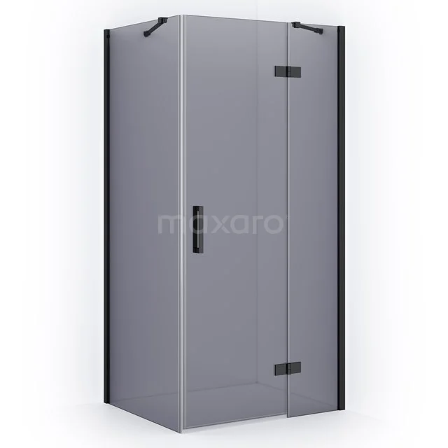 Diamond Shower cabin | 100x80 cm Black chrome Smoke glass Pivot door Rectangle CDB224608411BCN