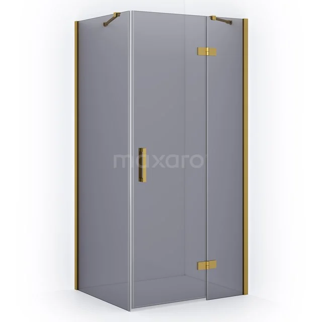 Diamond Shower enclosure | 120x80 cm Gold Smoke glass Pivot door Rectangle CDB226608411GGN