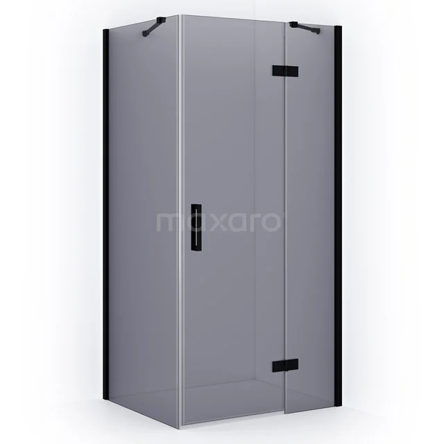 Diamond Shower cabin | 110x80 cm Matte black Smoke glass Pivot door Rectangle CDB226508411MB