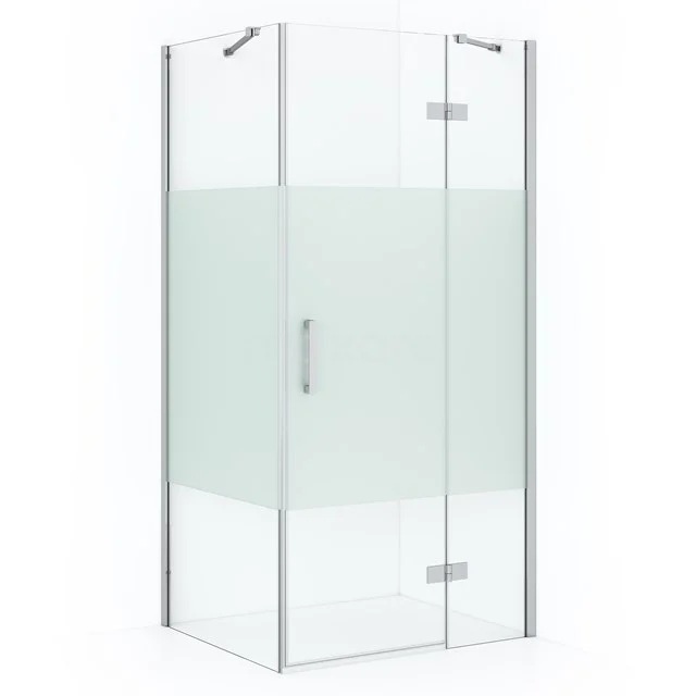 Diamond Shower enclosure | 120x80 cm Chrome Clear with matt strip Pivot door Rectangle CDB226608413C