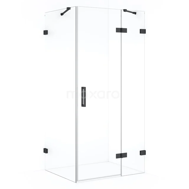 Diamond Shower enclosure | 120x80 cm Black chrome Clear glass Pivot door Rectangle CDB226608420BC
