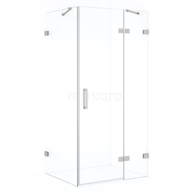 Diamond Douchecabine | 100x80 cm Rvs Helder glas Draaideur Rechthoek CDB224608420BR