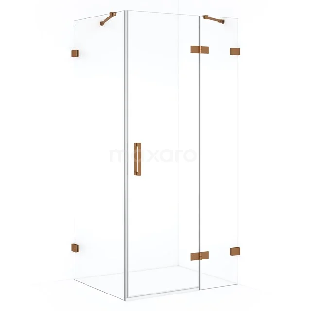 Diamond Shower enclosure | 120x80 cm Copper Clear glass Pivot door Rectangle CDB226608420KP