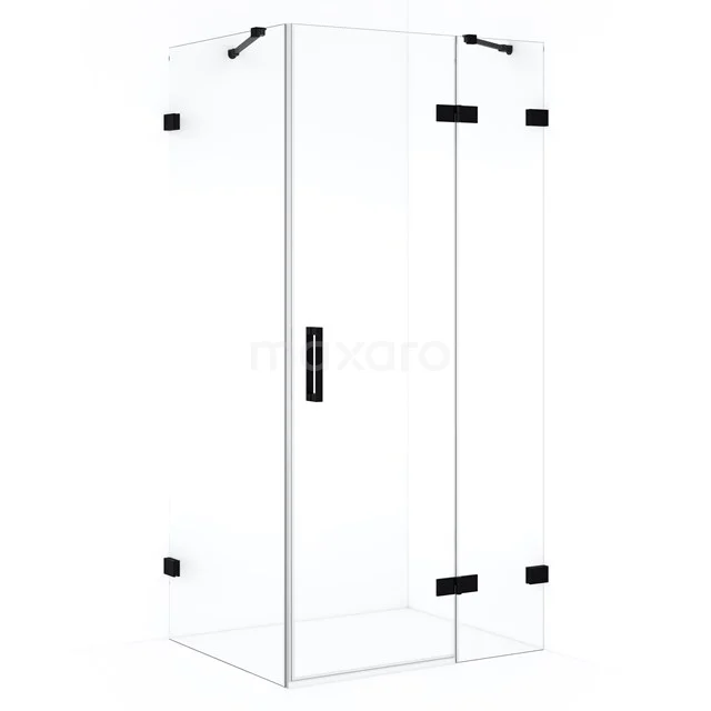 Diamond Shower cabin | 110x80 cm Matte black Clear glass Pivot door Rectangle CDB226508420MB