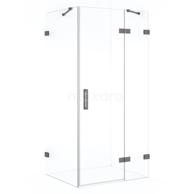 Diamond Douchecabine | 100x70 cm Zwart metaal Helder glas Draaideur Rechthoek CDB224607420ZM