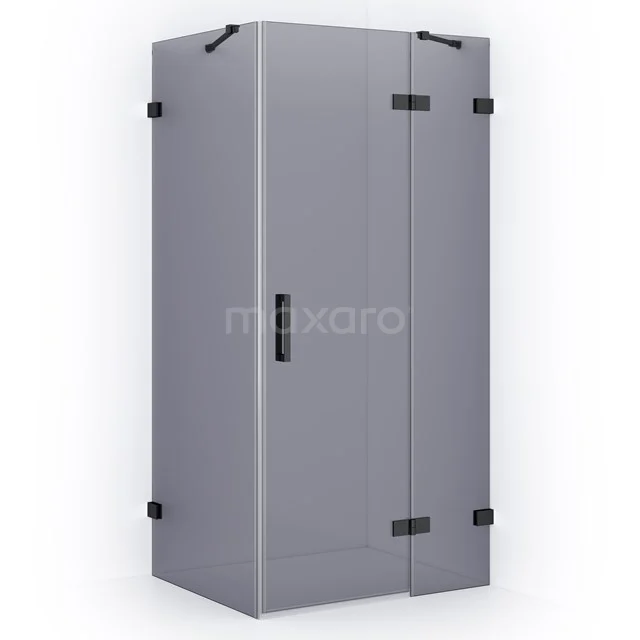 Diamond Shower enclosure | 100x80 cm Black chrome Smoke glass Pivot door Rectangle CDB224608421BC