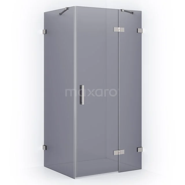 Diamond Shower enclosure | 100x80 cm Stainless steel Smoke glass Pivot door Rectangle CDB224608421BR