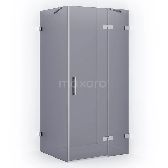 Diamond Shower cabin | 100x80 cm Chrome Smoke glass Pivot door Rectangle CDB224608421C