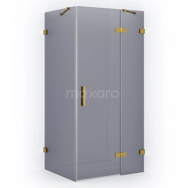 Diamond Shower enclosure | 120x80 cm Gold Smoke glass Pivot door Rectangle CDB226608421GG