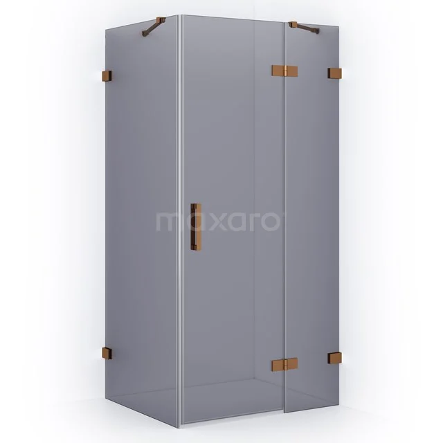 Diamond Shower cabin | 120x80 cm Copper Smoke glass Pivot door Rectangle CDB226608421KP