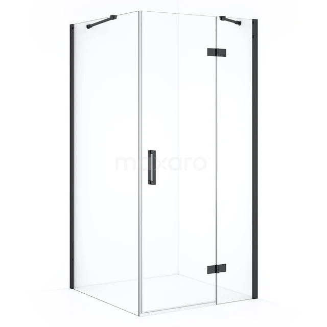 Diamond Shower enclosure | 110x100 cm Black chrome Clear glass Pivot door Rectangle CDB226510410BCN