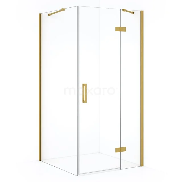 Diamond Douchecabine | 100x90 cm Goud Helder glas Draaideur Rechthoek CDB224609410GGN