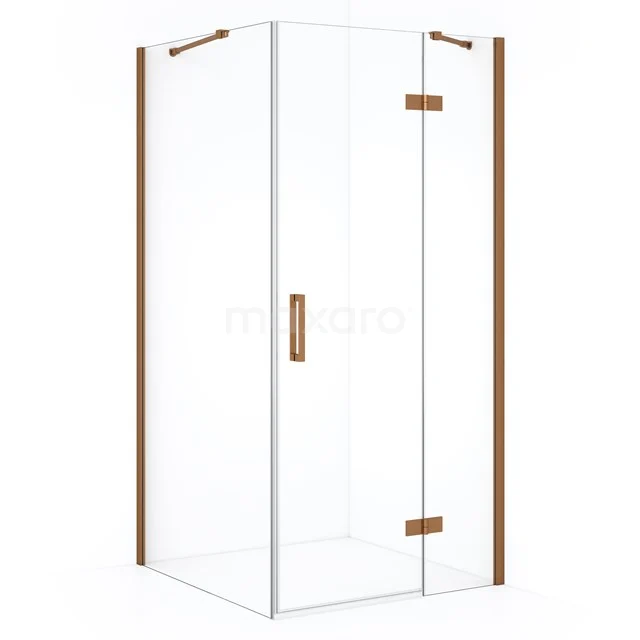 Diamond Douchecabine | 100x90 cm Koper Helder glas Draaideur Rechthoek CDB224609410KP