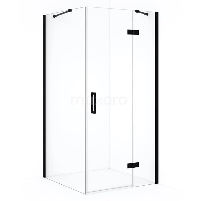 Diamond Duschkabine | 110x100 cm Matt Schwarz Drehtür Rechteck CDB226510410MB