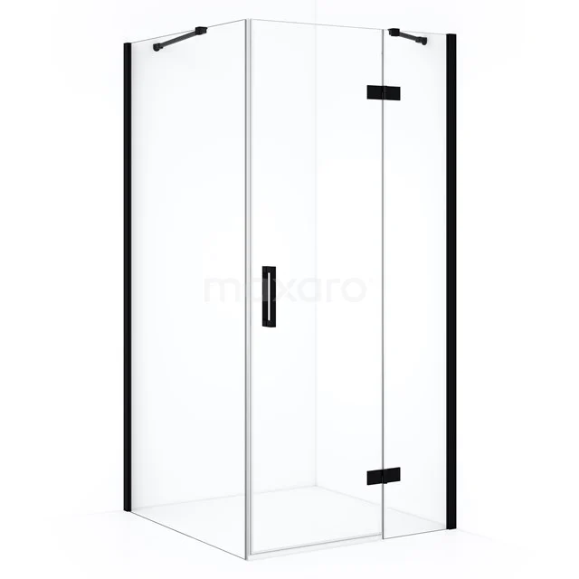 Diamond Shower enclosure | 110x90 cm Matte black Clear glass Pivot door Rectangle CDB226509410MB
