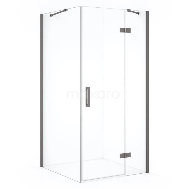 Diamond Shower enclosure | 110x100 cm Black metal Clear glass Pivot door Rectangle CDB226510410ZMN