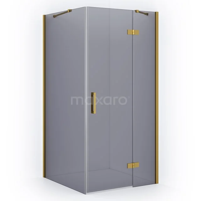 Diamond Shower cabin | 110x100 cm Gold Smoke glass Pivot door Rectangle CDB226510411GGN