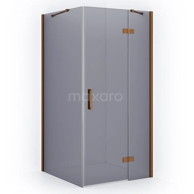 Diamond Shower cabin | 110x100 cm Copper Smoke glass Pivot door Rectangle CDB226510411KP